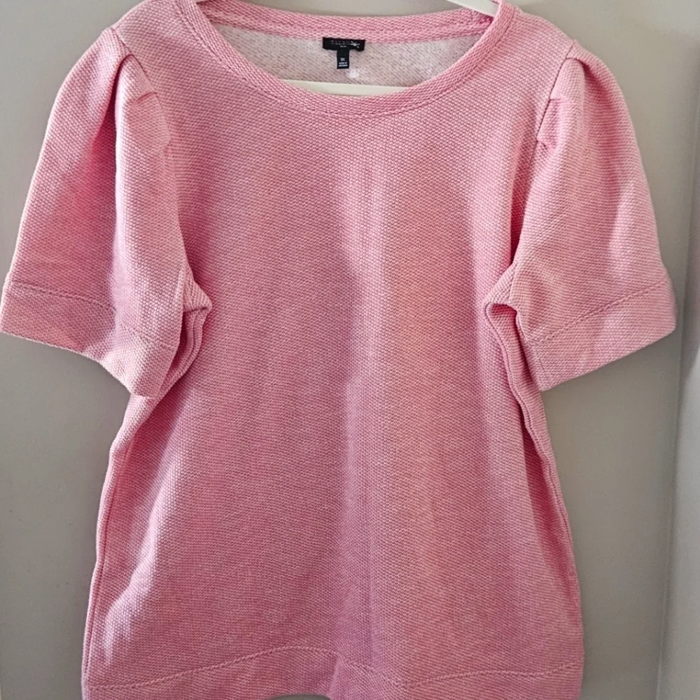 NEW! TALBOTS Jaquard Crenwck Puffy Sleeve Pullover Top 1X.